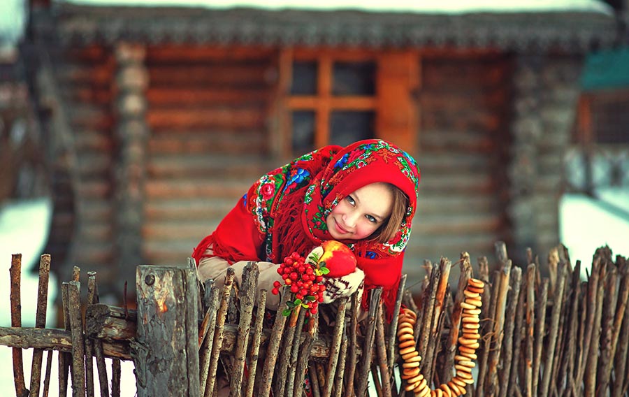 Sexy girl Women in Slavic costumes in Ho Chi Minh