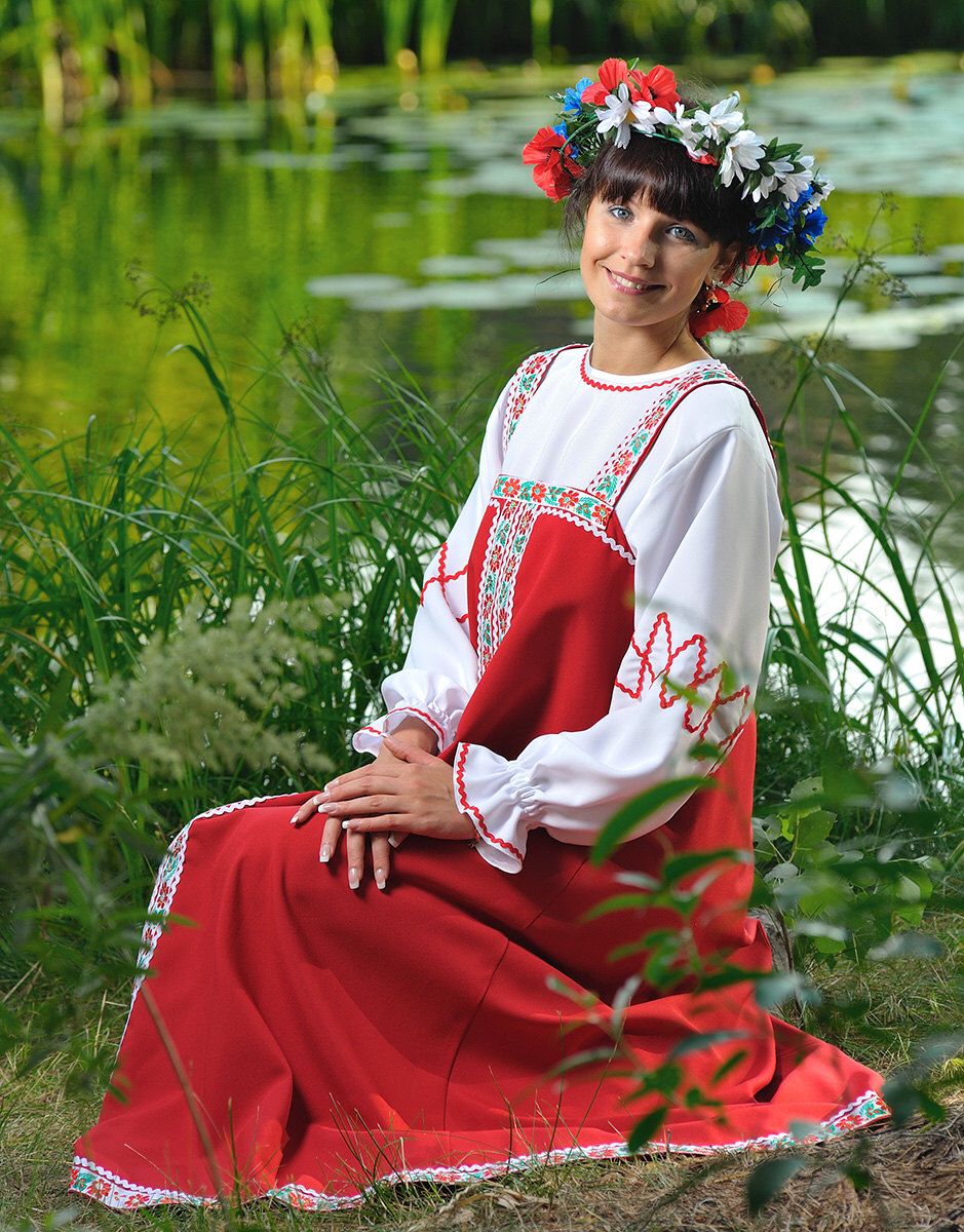 Beautiful girl Girls in Slavic costumes in Ho Chi Minh